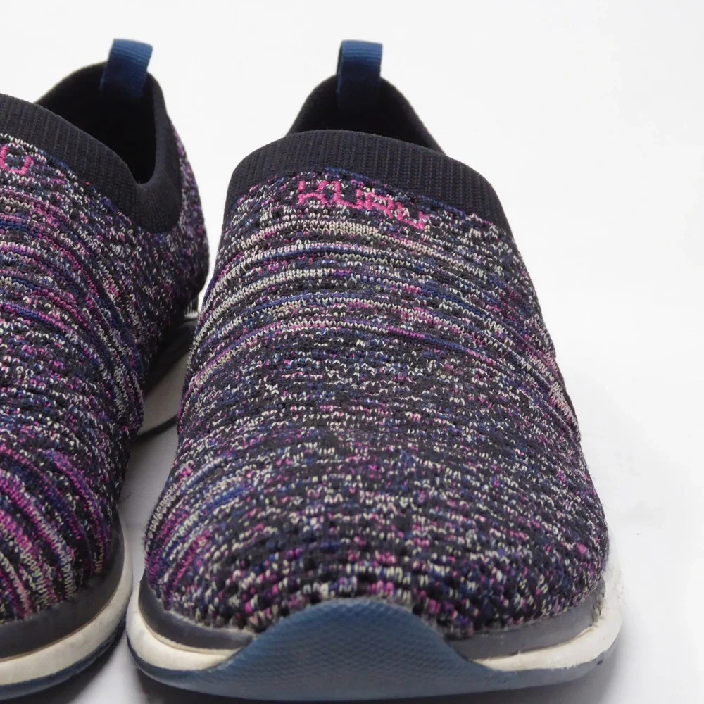 KURU Stride Women Slip On Walking Shoes Purple Multi Color Knit Comfort 9.5